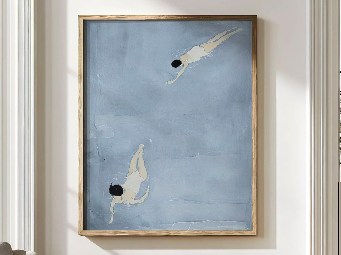 Spa Wellness Europe - Swimming Pool Swimmers Wall Decor Print