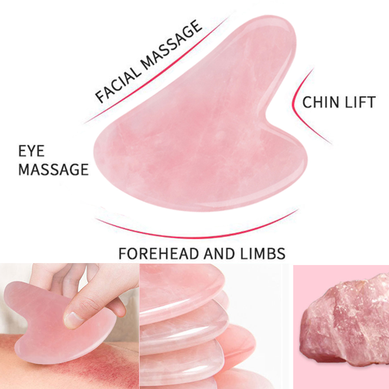 Gua Sha Tool Rose Quartz - Guasha Stone Massage Face Lift Tools