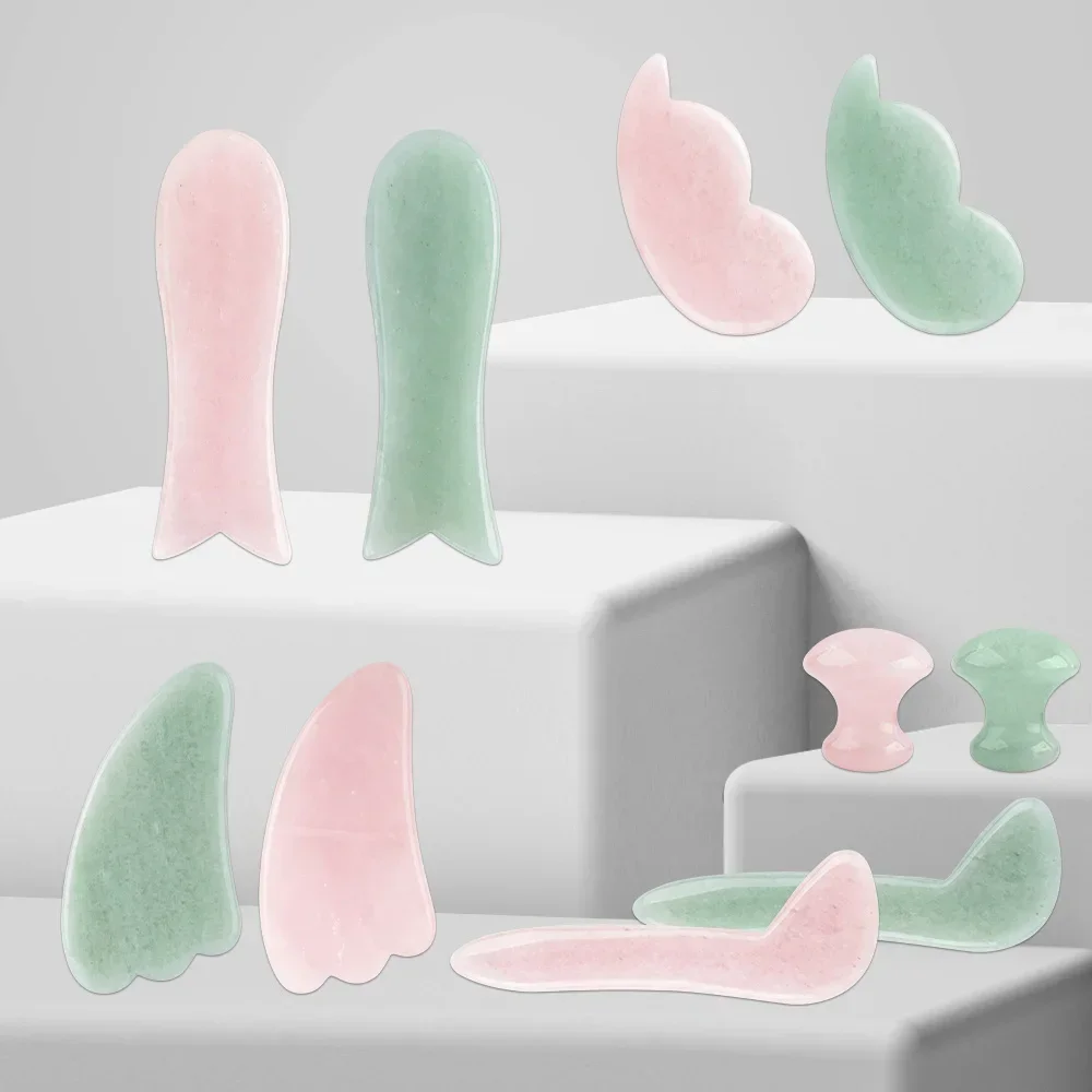 Natural Jade Stone Gua Sha Mas - Gua Sha Tool Rose Quartz avaliação e preço