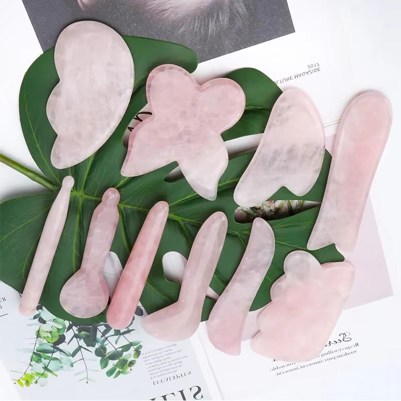 Natural Rose Quartz Gua Sha Ja - Gua Sha Tool Rose Quartz avaliação e preço