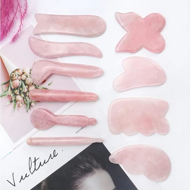 Natural Rose Quartz Gua Sha Ja - Gua Sha Tool Rose Quartz avaliação e preço