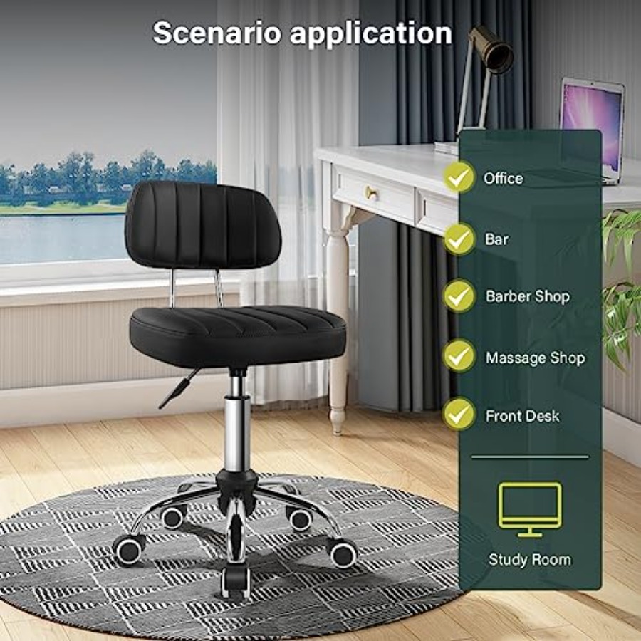 Square Swivel Stool with Wheel - Spa & Wellness Zámeček Petrovice avaliação e preço