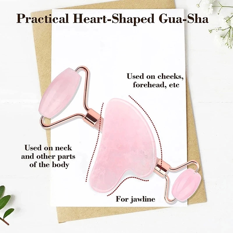 Rose Quartz Natural Jade Rolle - Gua Sha Tool Rose Quartz avaliação e preço