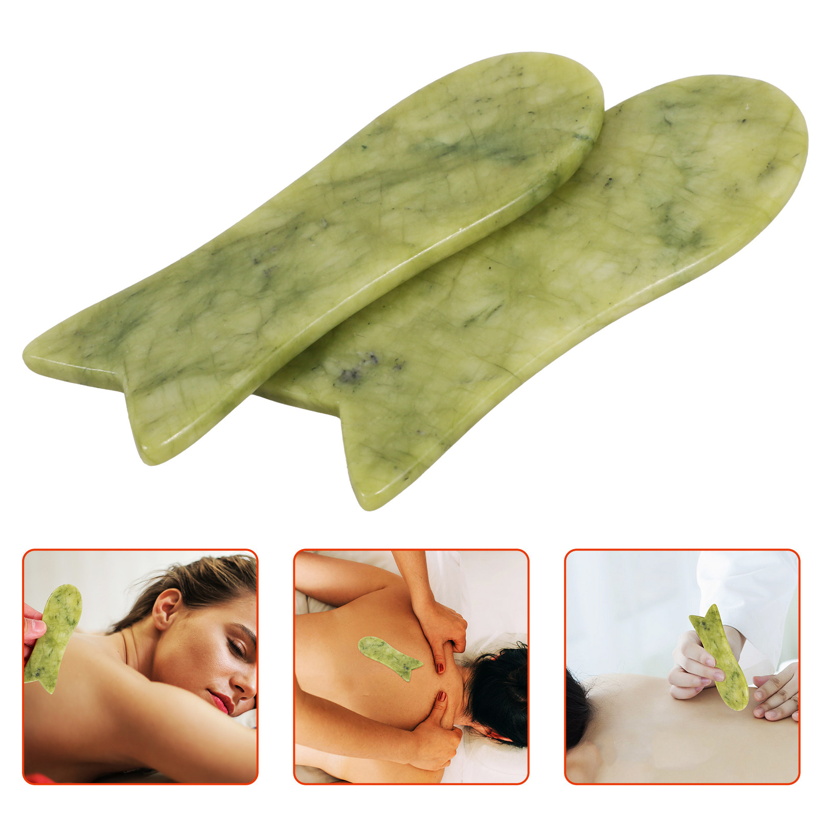 2Pcs Natural Jade Gua Sha Scra - Spa Y Wellness avaliação e preço