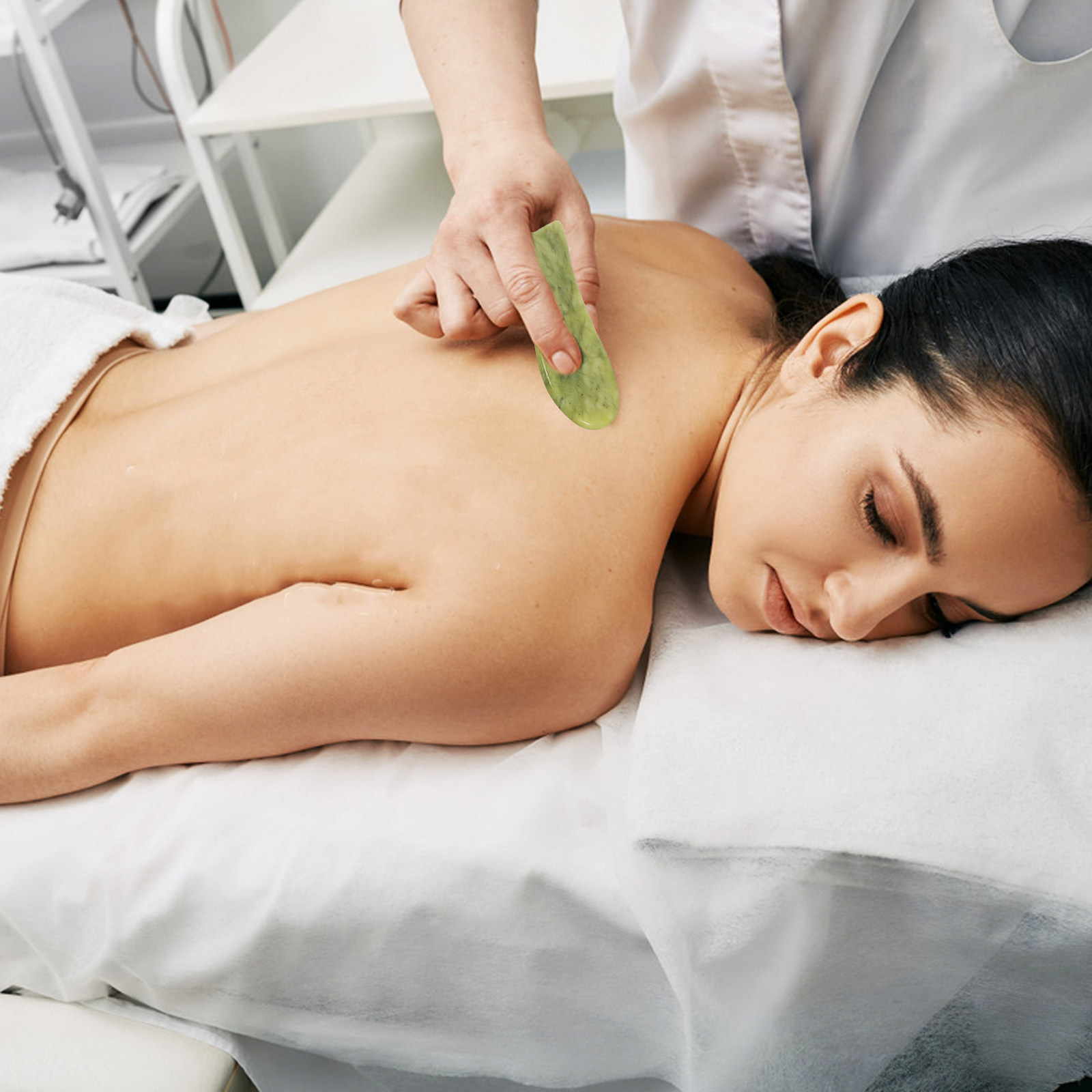 2Pcs Natural Jade Gua Sha Scra - Spa Y Wellness avaliação e preço