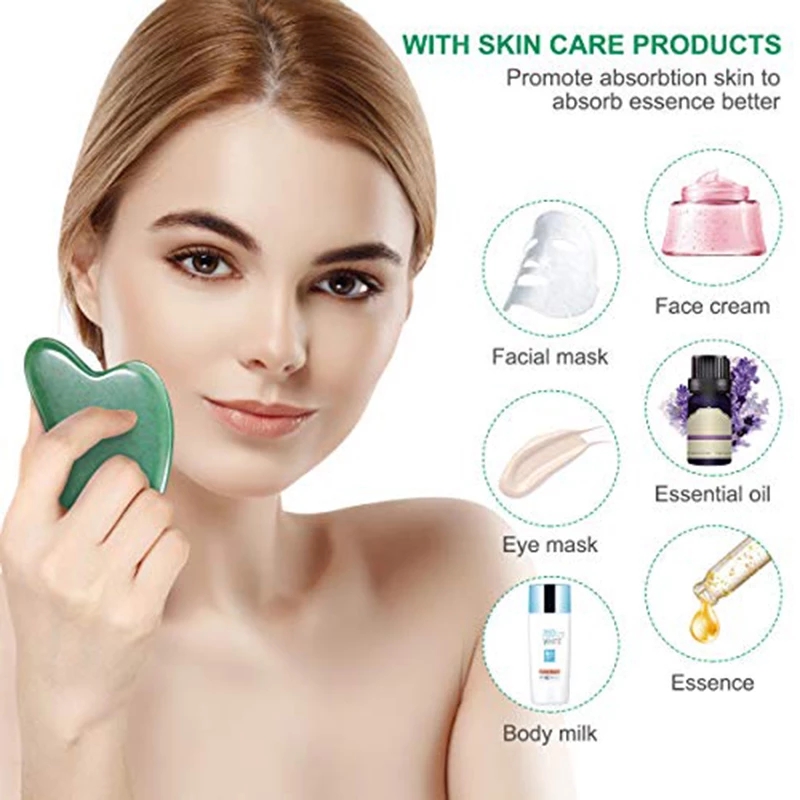 10pcs Natural Jade Gua Sha Set - Gua Sha Tool Rose Quartz avaliação e preço
