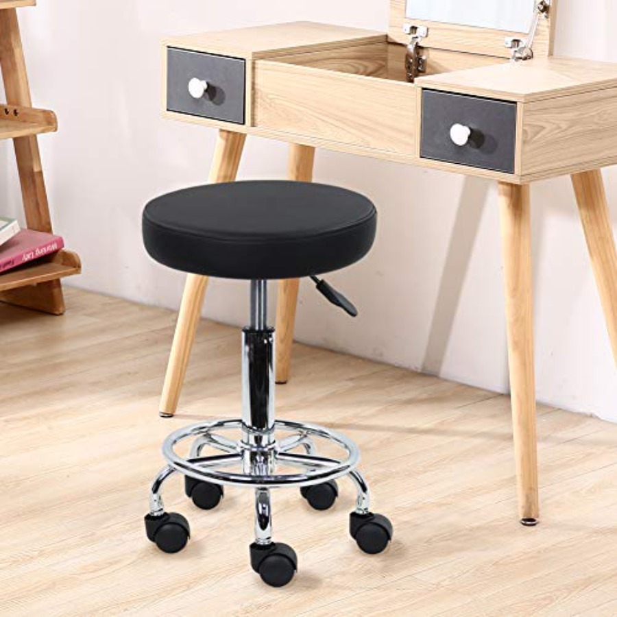 PU Leather Round Rolling Stool - Spa & Wellness Zámeček Petrovice avaliação e preço