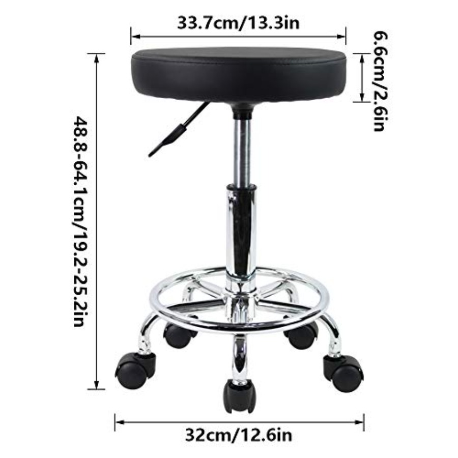 PU Leather Round Rolling Stool - Spa & Wellness Zámeček Petrovice avaliação e preço