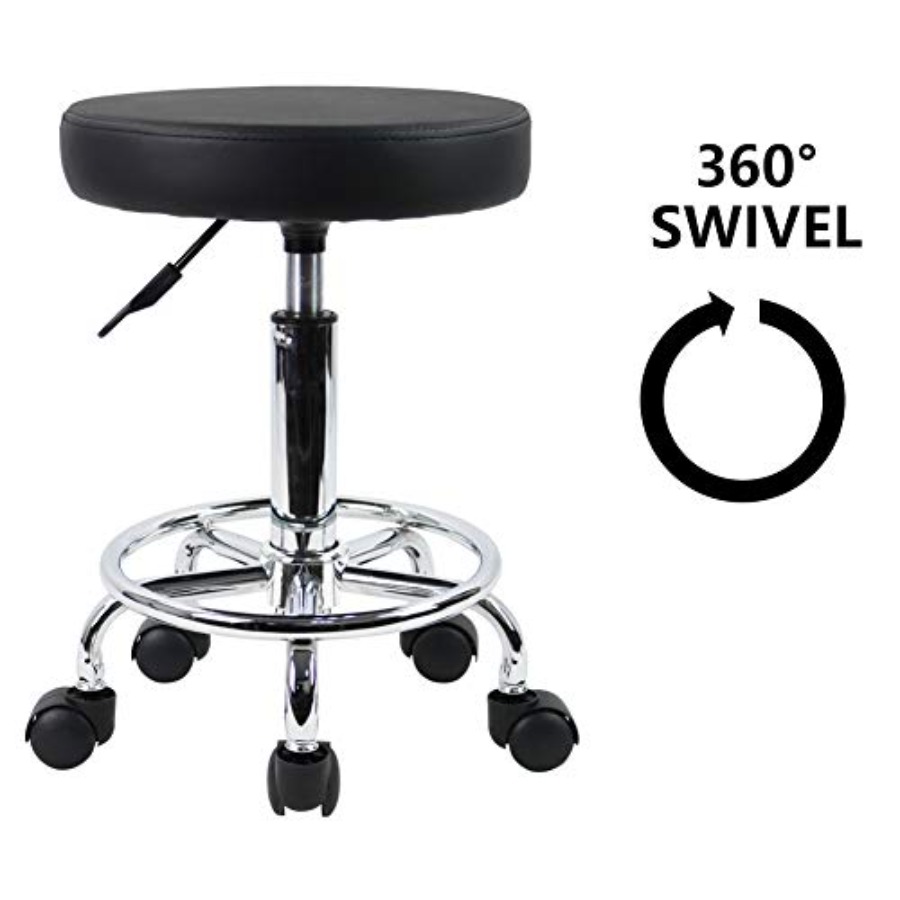 PU Leather Round Rolling Stool - Spa & Wellness Zámeček Petrovice avaliação e preço