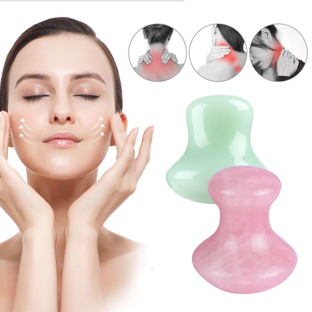 SPA Mushroom Shape Massage Rol - Gua Sha Tool Rose Quartz avaliação e preço